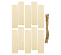 10 Pièces Marque-pages Vierges Bois DIY en Rectangle Ambiance
