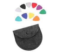 10 Pièces Médiators en Feutre Cœur, avec Pochette Ronde | Laine Feutrée, Prise Confortable, Son Plus Net et Pratique Silencieuse, pour Débutants, Élèves et Petites Guitares