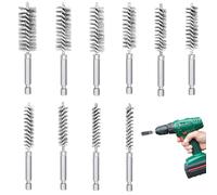 10 Pièces Metallique Pour Perceuse,Brosses Cylindriques,Brosses Métalliques,Différentes Tailles,Brosses Métallique A Main Cylindriques,Polissage,Meulage,Nettoyage