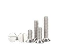 SEIDER 10 pièces métrique filetée Fendue Plate tête fraisée vis à métaux Boulon M2 M3 M4 M5 M6 304 Acier Inoxydable(20mm,M4 x10pcs)