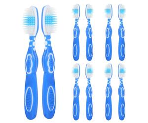 10 Pièces Mini Brosse à Dents Courte en Plastique Nylon | Nettoyage Renforcé, Prise Confortable, Format Compact, Facile à Transporter Ranger, pour Résidence et Église