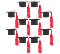 10 Pièces Mini Chapeau de Bouteille Docteur Rouge en Non-tissé | Décoration pour Bouteilles de Boisson, Photo et Réunion Familiale, Lot pour Bouquets et Stylos