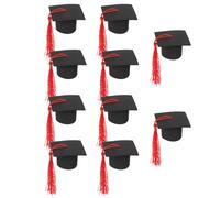 10 Pièces Mini Chapeau de Docteur Rouge en Polyester | Ornement Souvenir de Remise de Diplôme, Accessoire Photo Léger, Figurine Décorative pour Desserts et Plats