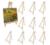 10 Pièces Mini Chevalet Bois, Petit Chevalet En Bois, 19x11cm Support En Toile Peinture Pliable, Pour Photos, Cartes De Visite, Albums Photos, Artisanat, Peinture, Mariages, FêTes D'Anniversaire