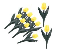 10 Pièces Mini Clôture de Jardin Tulipes, Bordure Décorative | Piquets Intégrés, Pieds à Planter, Installation Facile, Jaune, Profil Fin, pour Pelouse, Massifs, Paillis et Pierres