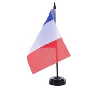 10 Pièces Mini Drapeau de Table Français avec Base et Mât | Polyester et Plastique, Montage Rapide, Adapté aux Bureaux, Comptoirs, Salles de t Événements Scolaires