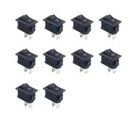10 Pièces Mini Interrupteur à Bascule, Interrupteur Rectangulaire Encastrable Bateau Rocer Interrupteur Snap in Rocker Switch 2 Broches 2 Positions ON/OFF pour Bateau Auto Appareils Ménagers(Noir)
