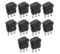 10 pièces Mini interrupteurs à bascule Walfront 23 mm 6A 250 V, 10A 125 V 3 broches Mini interrupteur à bascule marche-arrêt pour bateau rond à 2 positions