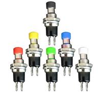 10 Pièces Mini Micro Bricolage 7mm Fil 2 Broches Momentané Bouton Poussoir Interrupteur Rouge Noir Blanc Bleu Jaune Vert Autobloquant Marche/Arrêt