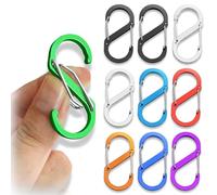 10 pièces Mini Mousqueton, S Mousqueton Porte-clés, Double Ressort Porte-clés, S Boucle d'escalade, Convient pour la Maison, Sac à Dos, randonnée en Plein air, Camping, pêche, Voyage, clés.