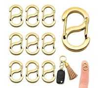 10 Pièces Mini Mousquetons en Acier Inoxydable 16,5 mm, Fermoirs en S à Double Ouverture, Petits Connecteurs pour Bracelet, Porte-Clés, Sac, Tirette de Fermeture Éclair, DIY, Médaille Animal