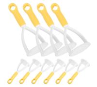 10 Pièces Mini Presse-purée en PP Jaune, Outil Manuel | Format Compact et Adapté au Voyage, Usage D’une Main, Pratique Cuisine, Camping ou Résidence Étudiante