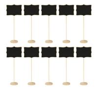 10 Pièces Mini Tableau Noir Mémo de Table en Bois, Support Stable | Effaçable Facilement, Bords Lisses, pour Étiquettes de Prix et Cartes de Place, Supermarché ou Buffet