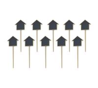 10 Pièces Mini Tableaux Noirs en Bois, Étiquettes pour Plantes | Marquage Potager Réutilisable, Tige à Insérer, Surface Lisse, pour Pots D’herbes et Messages de Bureau