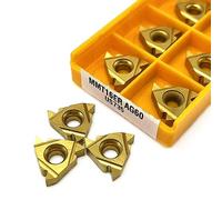 10 pièces MMT16ER 11IR AG60 VP15TF US735 UE6020 Insert en carbure CNC outils de tournage de filetage de tour 16IR AG60 outil de coupe de lame de fente(MMT16ER AG60 US735)