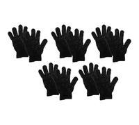 10 Pièces Moufles de Gommage Exfoliants Double Face Massage Noir | Polyester Lavable en Machine, Toucher Doux, Enlève les Cellules Mortes, pour Garçon et Filles et Hommes