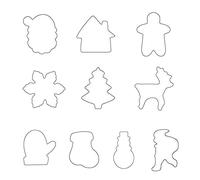 10 Pièces Moule à Gâteau Fondant de Dessin Animé 3D Thème de Biscuit Forme de Noël de Bonhomme de Neige Pin Gants de Flocon de Neige Ensemble de Moules à Biscuits en Acier Inoxydable
