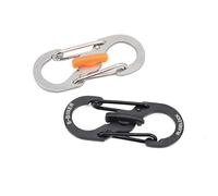 10 Pièces Mousqueton en Forme de S, Boucle en Forme de 8 Verrouillable Acier Inoxydable S-Mousquetons pour Le Camping Sac à Dos Laisse Chien Voyage Randonnée, 35 x 15 x 1.5mm