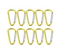 10 pièces Mousqueton Porte-clés En Alliage D'aluminium D-Ring Boucle Mousqueton À Ressort Mousqueton Clip Porte-clés En Plein Air Camping Pêche-jaune