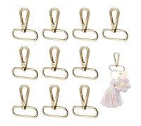 10 Pièces Mousqueton Sac à Main avec Rotule, Anneau Ovale Boucle de Ceinture à Porte Pression Couleur Or, idéal pour fabrication de sacs, boucle ceinture, porte-clés et équipements extérieurs