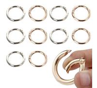 10 Pièces Mousquetons Ronds en Alliage de Zinc Doré + Argenté - Anneau à Ressort pour Sac à Main/Porte-Clés/DIY (Lot de 5+5) - Accessoires Ceinture/Sangle/Valise Anti-Dérapage
