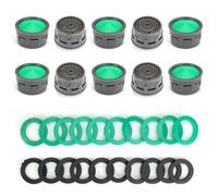 10 pièces Mousseur Robinet, Aérateur de Robinet, Mousseur Economiseur D'eau, avec 20 Joints, Convient pour Filetage Femelle M22 et Filetage Mâle M24, Filtre Robinet pour Salle de Bain et Cuisine