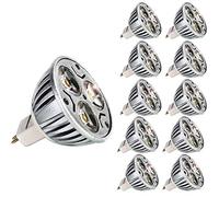 10 pièces MR16 GU5.3 LED Lampes 3W 240 Lumen 3000K Blanc Chaud Equivalente à Halogène 25W SMD LED Ampoules Angle du faisceau 60º AC/DC 12V