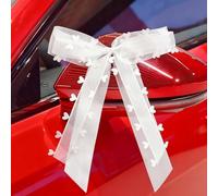 10 Pièces Noeud Voiture Mariage,Decoration Voiture en Forme de Cœur, Décoration Voiture Mariage, Arcs Réutilisables pour Mariages, Fêtes, Cadeaux, DIY et Événements Romantiques