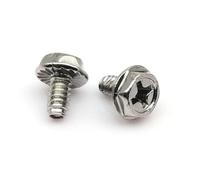 10 pièces noir argent 6#-32x5/6/8mm boîtier PC alimentation disque dur carte mère Phillips tête de montage vis de fixation bricolage ordinateur(Silver,6-32x5mm)