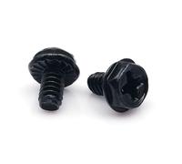 10 pièces noir argent 6#-32x5/6/8mm boîtier PC alimentation disque dur carte mère Phillips tête de montage vis de fixation bricolage ordinateur(Black,6-32x6mm)