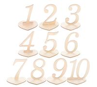 10 Pièces Numéro de Table Cœur en Bois, Stable