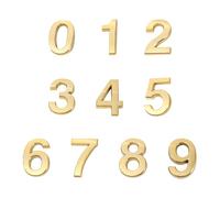 10 Pièces Numéros de Maison Modernes 5cm, Autocollants, 0 à 9, Or | ABS Léger, Lisible et Amovible, Usage Intérieur, pour Salles et Repérage des Pièces