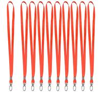 10 Pièces Nylon Strap Lanières Tour de Cou avec Crochet Pivotant, Courroie Cordons de Cou Lanyard, Bureau Sangle Cou Cordon, Badge Cordon Lanyard pour Carte d'identité Porte-Badge Porte-clés (Rouge)