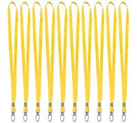 10 Pièces Nylon Strap Lanières Tour de Cou avec Crochet Pivotant, Courroie Cordons de Cou Lanyard, Bureau Sangle Cou Cordon, Badge Cordon Lanyard pour Carte d'identité Porte-Badge Porte-clés (Jaune)