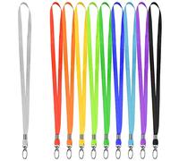 10 Pièces Nylon Strap Lanières Tour de Cou avec Crochet Pivotant, Courroie Cordons de Cou Lanyard, Bureau Sangle Cou Cordon, Badge Cordon Lanyard pour Carte d'identité Porte-Badge Porte-clés (Coloré)