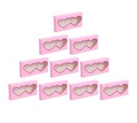 10 Pièces Organisateur de Faux Cils en Papier, Boîte Cœur Rose | Fermeture Bien Étanche, Format Léger, Se Glisse un Paquet Cosmétique, Protège les Faux Cils