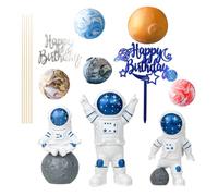 10 Pièces Ornements de Astronaute DéCoration de GâTeau Cupcake Cake Toppers pour Une FêTe Sur Le ThèMe de L'Espace, Un Anniversaire Sur Le ThèMe De L'Espace, Un GâTeau D'Anniversaire