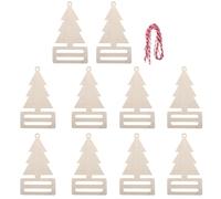 10 Pièces Ornements de Sapin de Noël en Bois Brut à Peindre, Vintage | Trous Prépercés, Surface Vierge, pour Artisans DIY et Décorations de Sapin