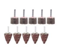 10 Pièces Outil de Meulage Électrique Marron pour Sculpture sur | Toile Émeri et Fer, Anti-colmatage, Abrasion Solide, Design Ergonomique et Profilé