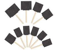 10 Pièces Outil d'éponge de Peinture, Pinceau Mousse de Peinture Brosse en Mousse avec Manche en Bois pour Peinture, Graffiti, Nettoyage, Art, Artisanat(Noir)