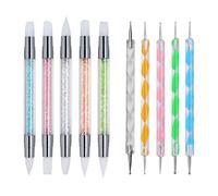 10 Pièces Outils D'Art D'Ongle, Accessoires D'Art D'Ongle De Bricolage, Outils D'Art D'Ongle Multifonctionnels, Stylo D'Art D'Ongle En Silicone Double Face