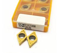 10 Pièces Outils De Tournage Internes Insertion En Carbure DCMT11T308 KT15 Tour À Métaux Inserts Plaquettes de Carbure CNC(DCMT11T308 KT735)