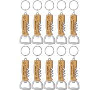 10 Pièces Ouvre-bouteilles en bois personnalisée, garçons de garniture Best Man Gifts for Wedding Bachelor Party, Cadeaux gravés pour père, grand-père, modèles personnalisés et texte.Multifonctionnel.