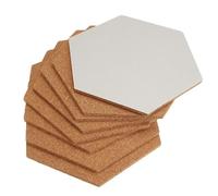 10 pièces Panneau de Liège hexagonal, panneaux de mémo de mur de liège, Panneau de Liège, tableau D'affichage de Liège avec 70 pièces de punaises colorées pour le bureau de photos de notes photo