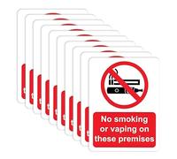 10 Pièces Panneau d'Interdiction de Fumer, Autocollants d'Interdiction de Fumer, Plastique Vinyle, Résistant aux UV, 10cmx7.5cm, Idéal pour Intérieur et Extérieur Bars, Pubs, Entreprises
