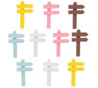 10 Pièces Panneau Indicateur Miniature en Bois Multicolore