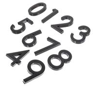10 Pièces Panneau Numéro de Porte 3d Décoratif | Chiffres Lisibles, Ne Ternit Pas, Résine ABS Noire, pour Entrée, Mur, Adresse, Usage Extérieur