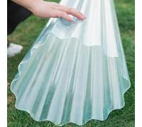 10 Pièces Panneaux De Toiture Transparents Pour Abris,Feuilles De Toiture En Polycarbonate,Feuille De Toit Résistants Aux UV,Plaque D'éclairage Du Jour Ondulée En FRP,1mm,10Pcs-0.9x1.4m(35x55in)