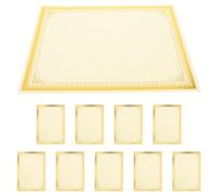 10 Pièces Papier de Certificat à Cadre Doré A4, Feuilles Épaisses | Feuilles Vierges Beige, Compatibles Imprimantes Laser, pour Diplômes et Encarts D'établissement