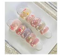 10 Pièces Papillon Fleurs Œil De Chat Presse Sur Ongles Glace Transparent Mat Broderie Sentiment Faux Ongles Art Kit Manucure(2 Size S)